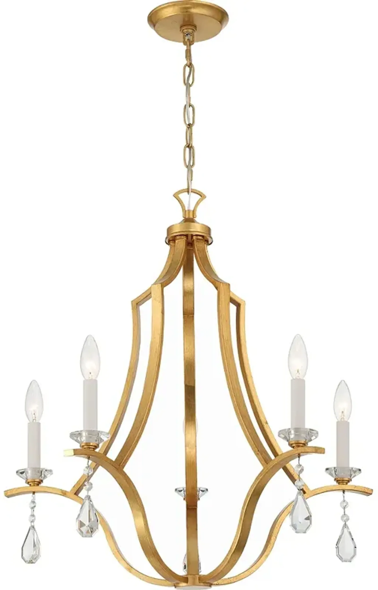 Crystorama Perry 5 Light Antique Gold Chandelier