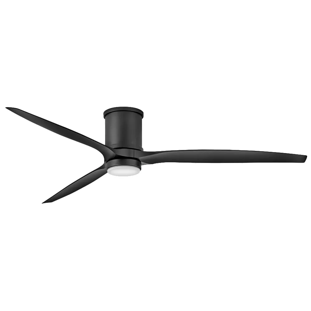 72" Hinkley Hover Matte Black Wet-Rated LED Hugger Smart Ceiling Fan