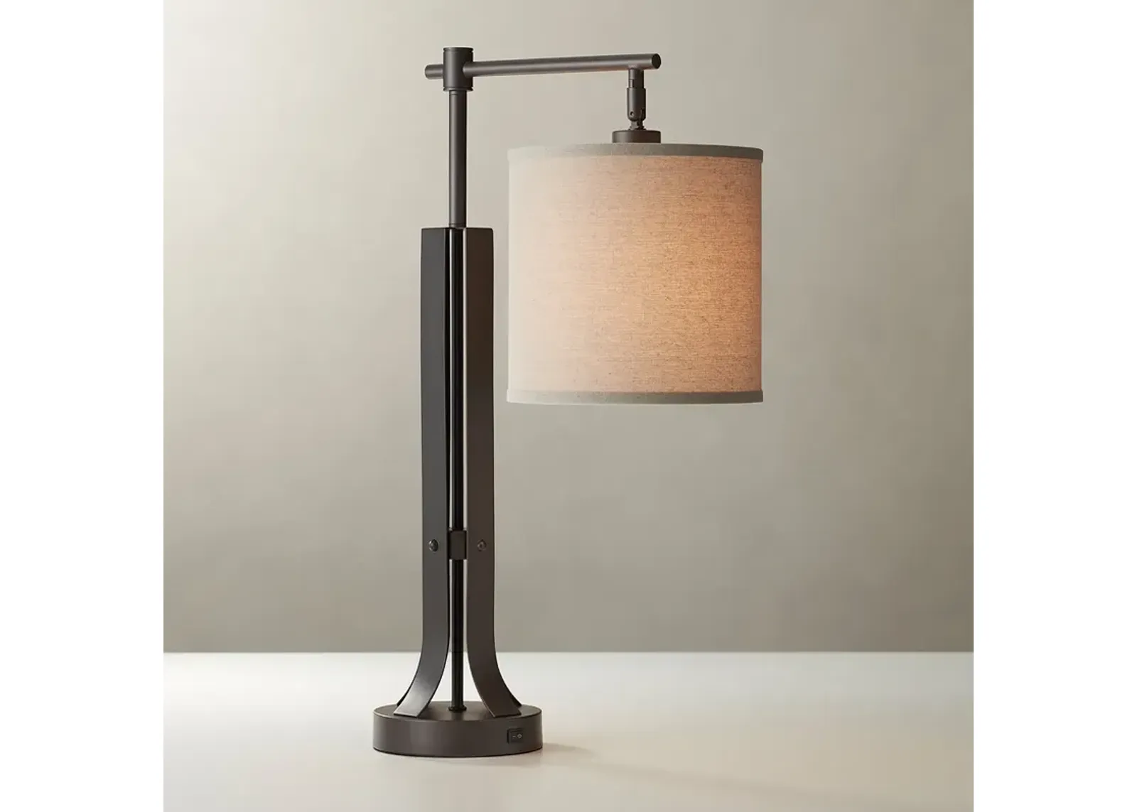 Franklin Iron Works Albany 29" High Offset Light USB Desk Lamp