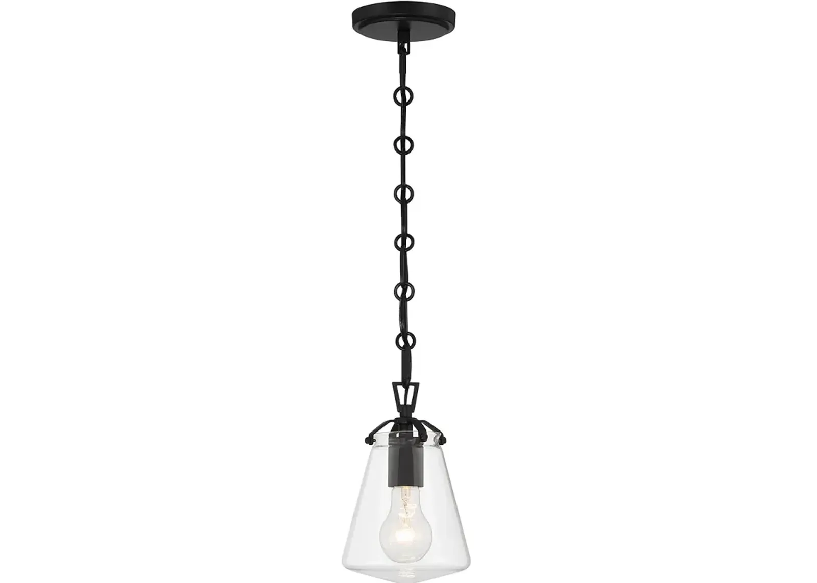 Crystorama Voss 1 Light Matte Black Mini Pendant