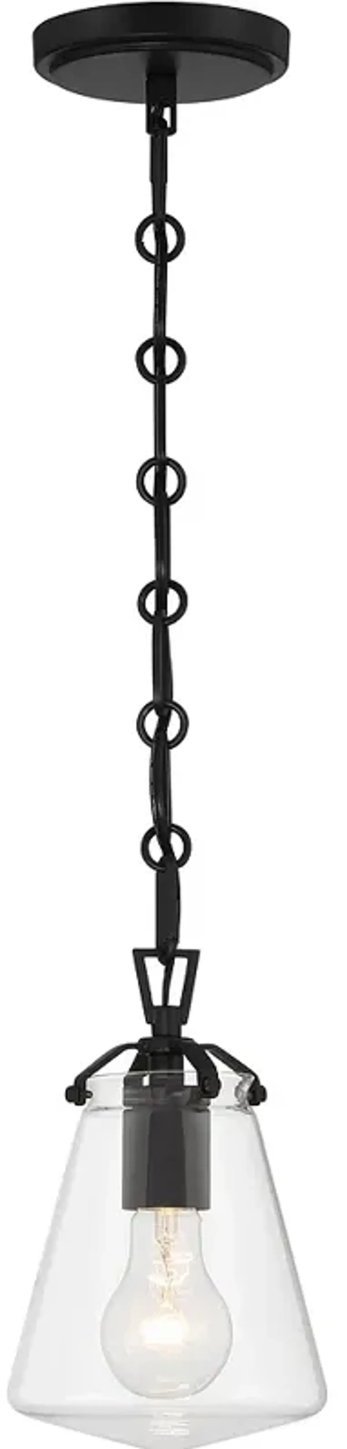 Crystorama Voss 1 Light Matte Black Mini Pendant