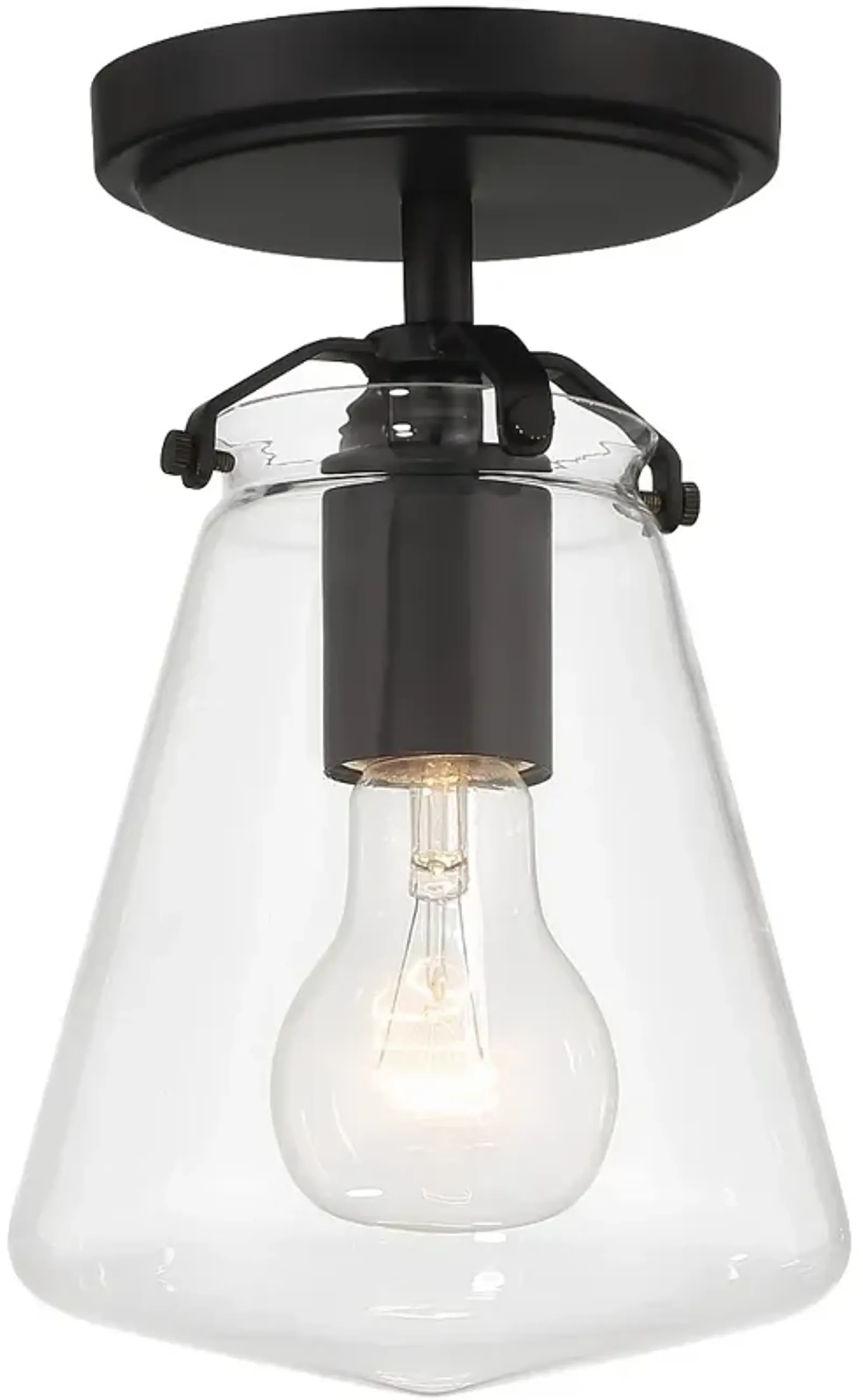 Crystorama Voss 1 Light Matte Black Semi Flush Mount