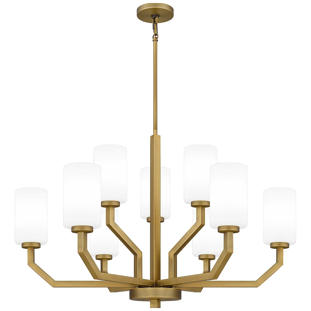 Cavalier 9-Light Aged Brass Chandelier