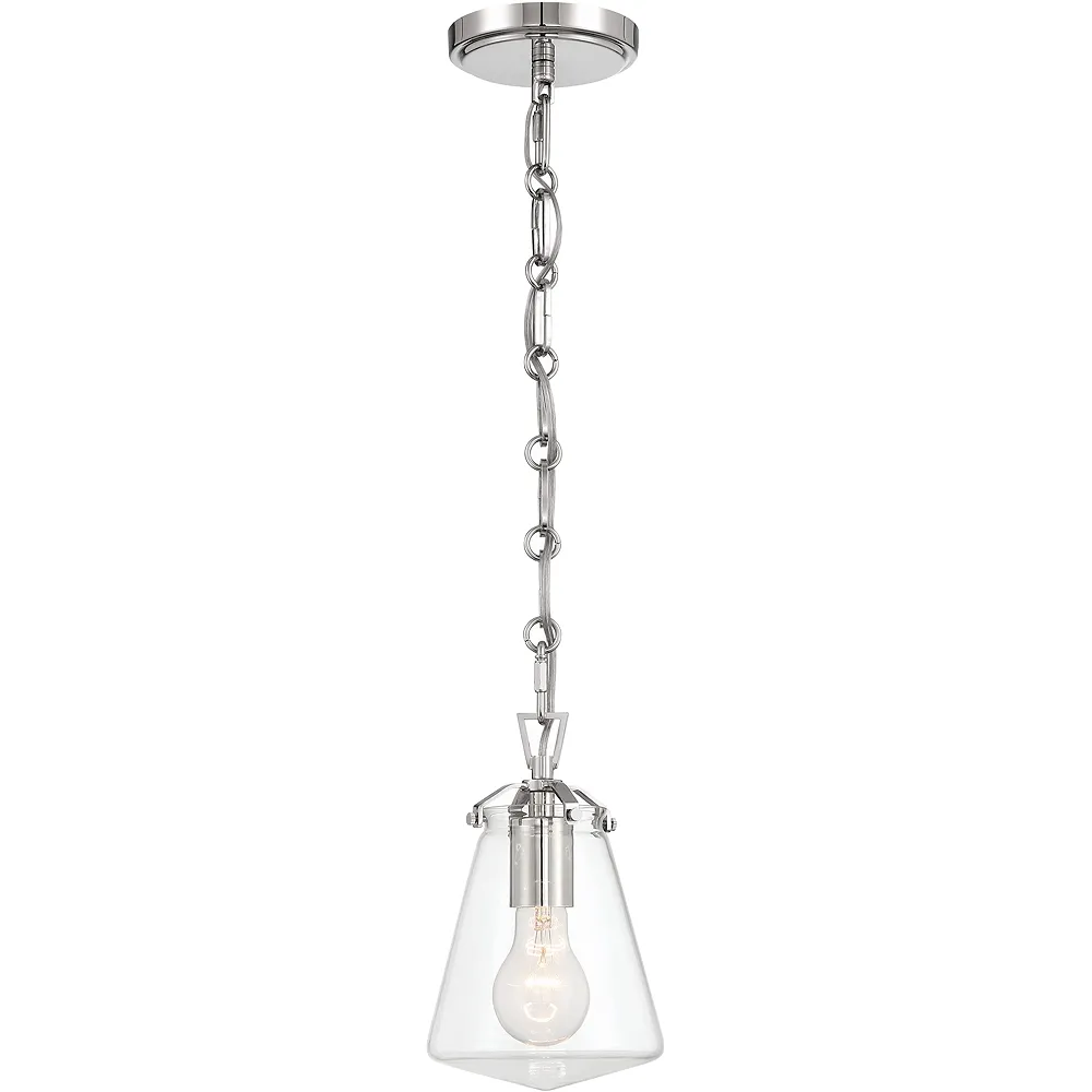 Crystorama Voss 1 Light Polished Nickel Mini Pendant