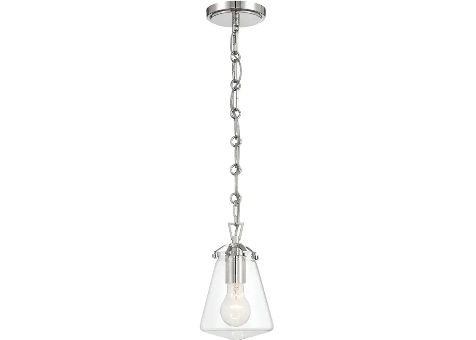 Crystorama Voss 1 Light Polished Nickel Mini Pendant