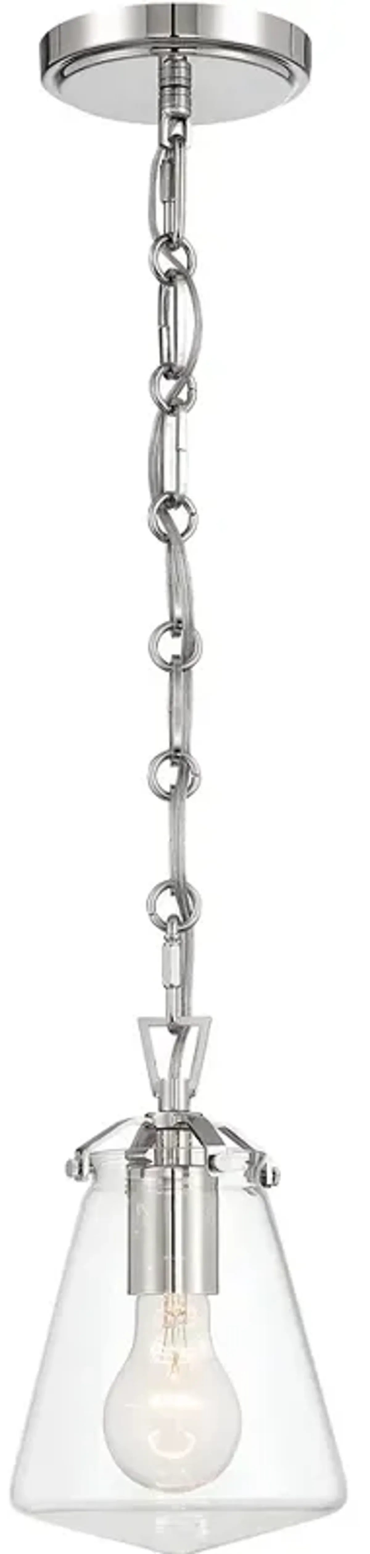 Crystorama Voss 1 Light Polished Nickel Mini Pendant