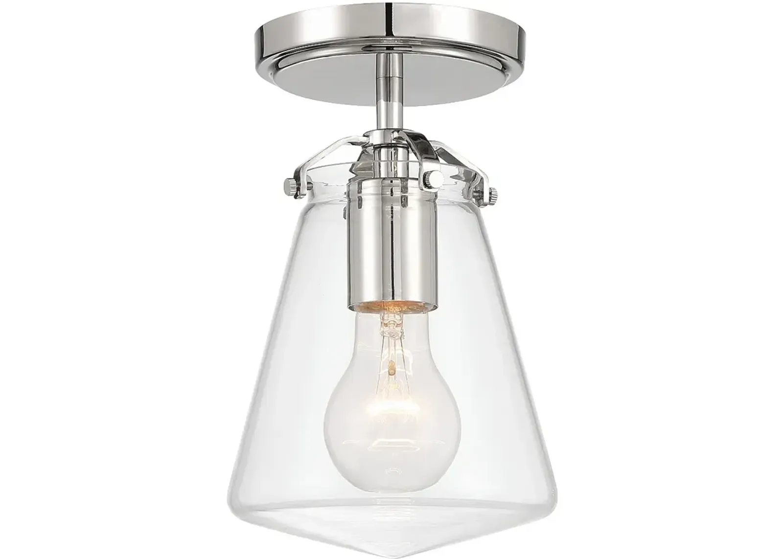 Crystorama Voss 1 Light Polished Nickel Semi Flush Mount