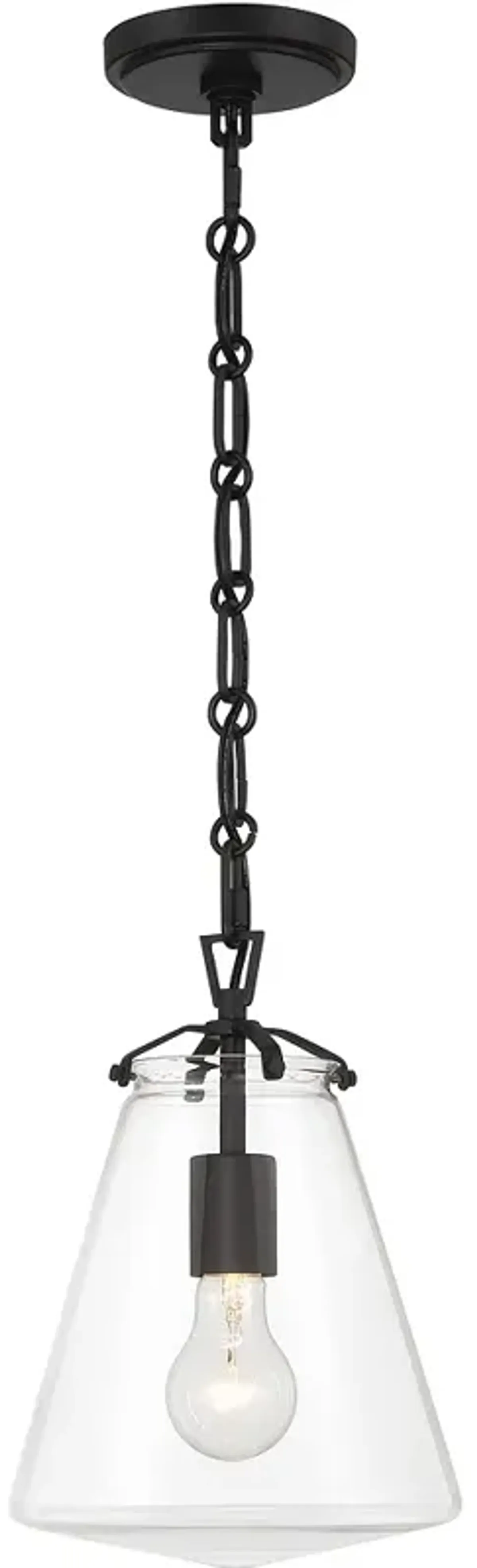 Crystorama Voss 1 Light Matte Black Mini Pendant