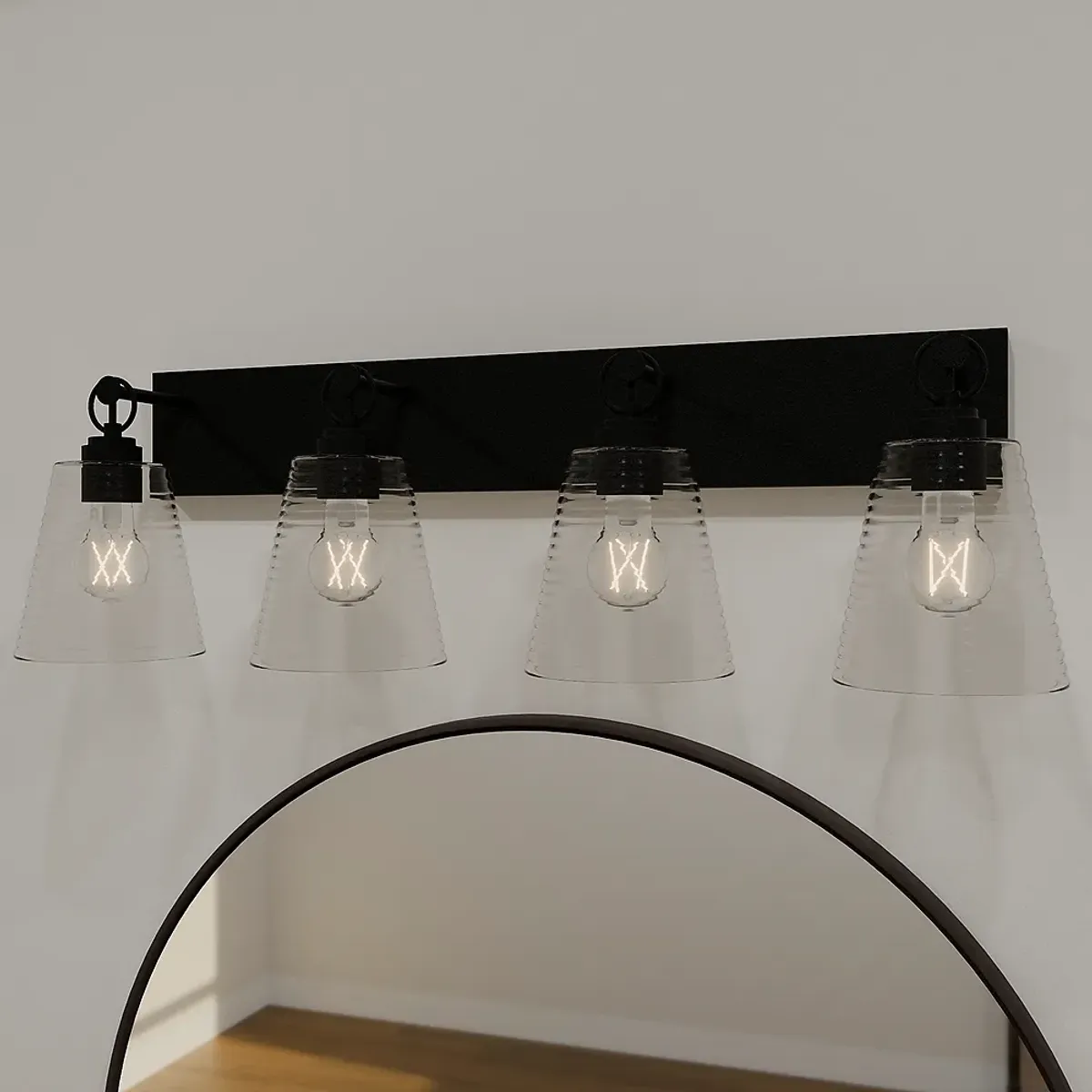 Dacosta 4-Light Earth Black Bath Light