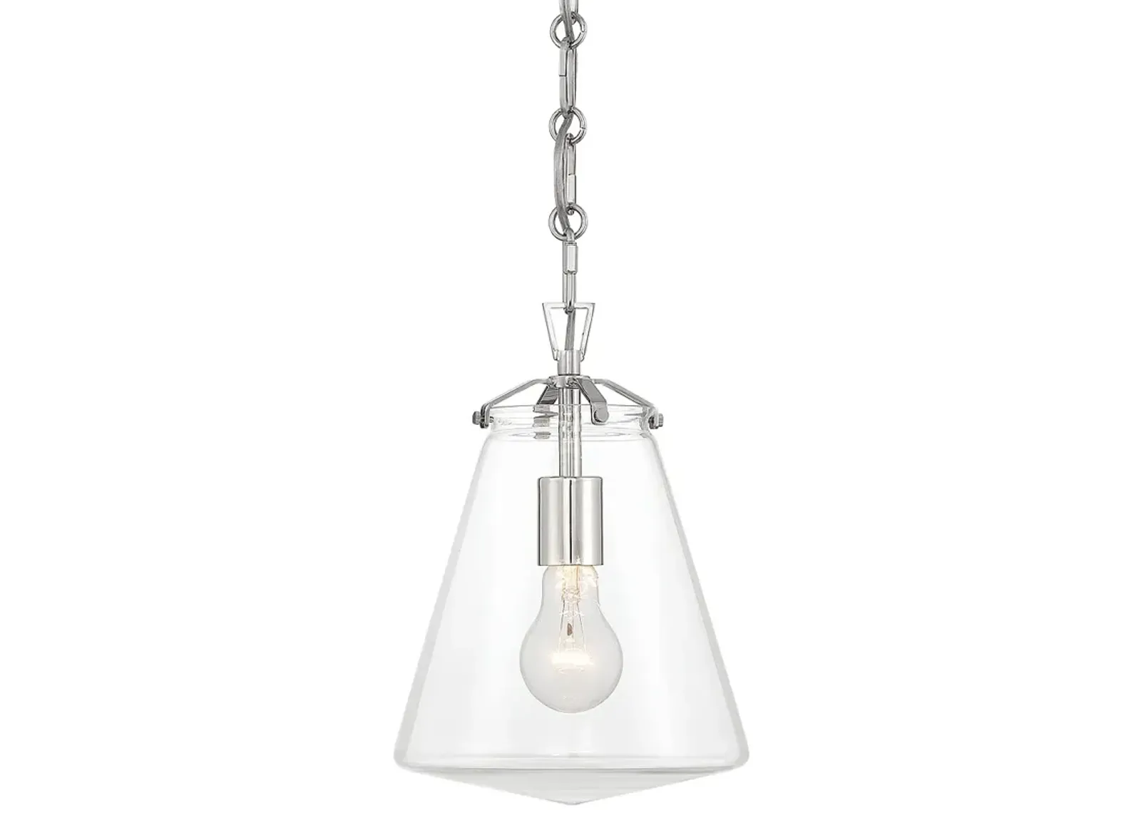 Crystorama Voss 1 Light Polished Nickel Mini Pendant