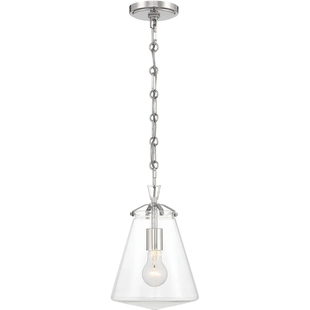 Crystorama Voss 1 Light Polished Nickel Mini Pendant