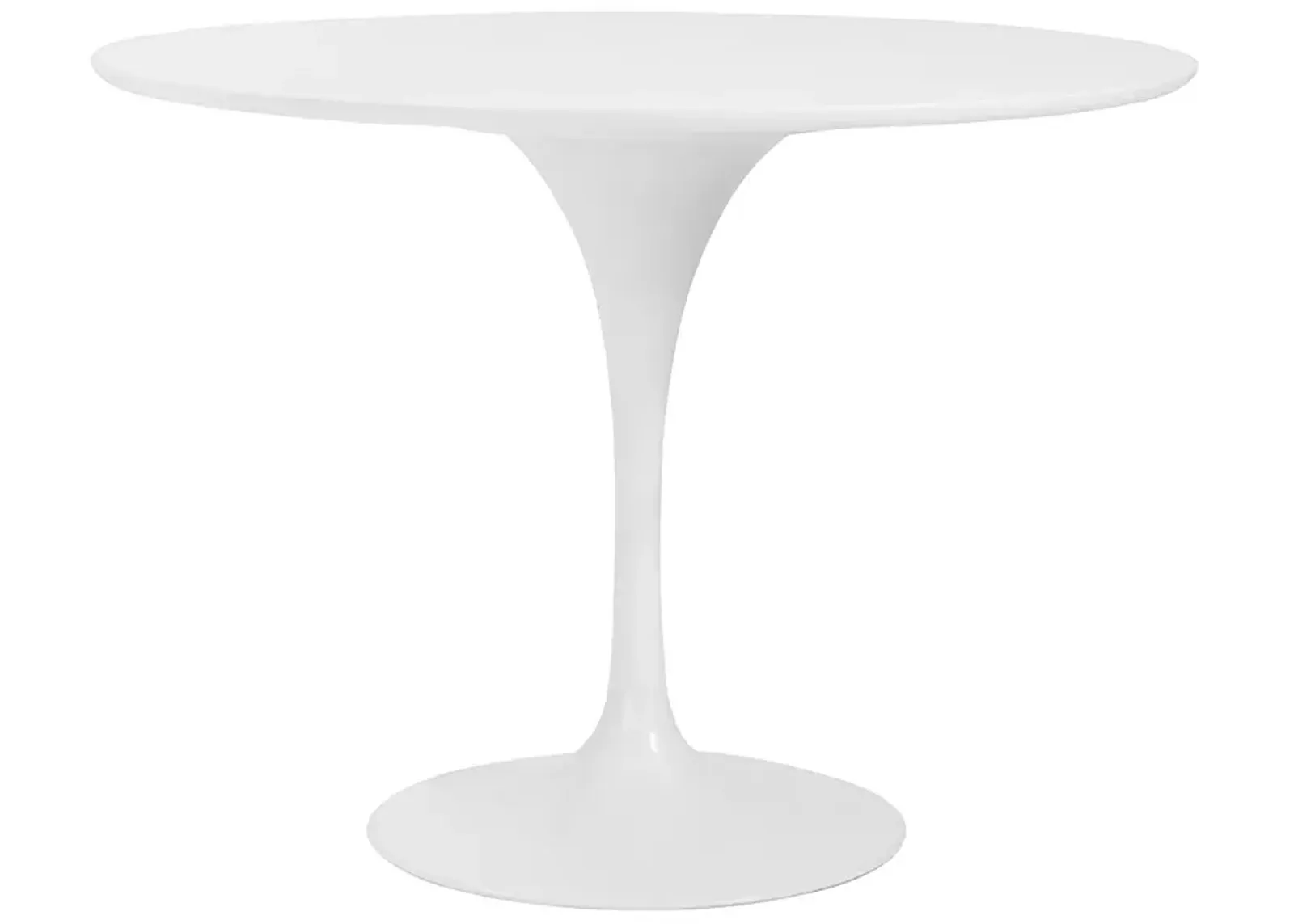 Astrid 39 1/2" Wide Matte White Lacquer Round Dining Table