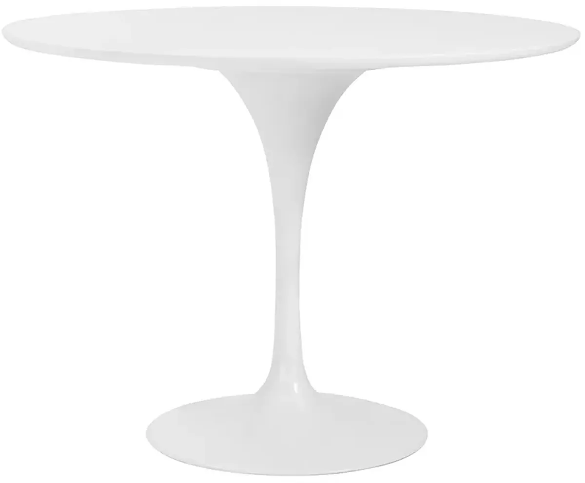 Astrid 39 1/2" Wide Matte White Lacquer Round Dining Table