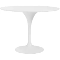 Astrid 39 1/2" Wide Matte White Lacquer Round Dining Table