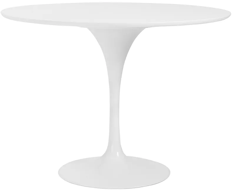 Astrid 39 1/2" Wide Matte White Lacquer Round Dining Table