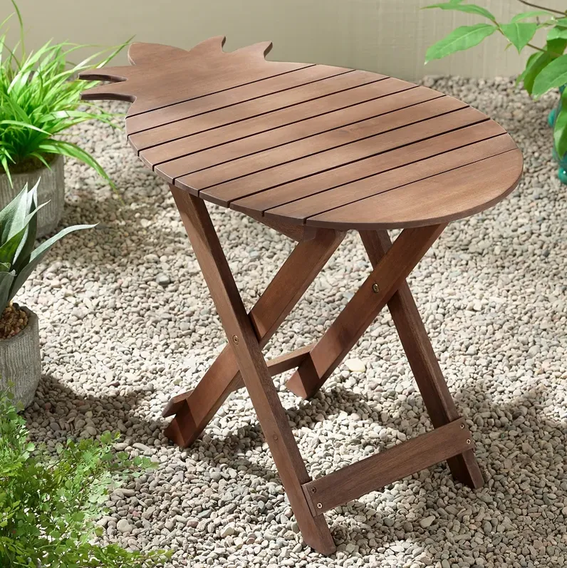 Monterey Pineapple Natural Wood Outdoor Folding Table