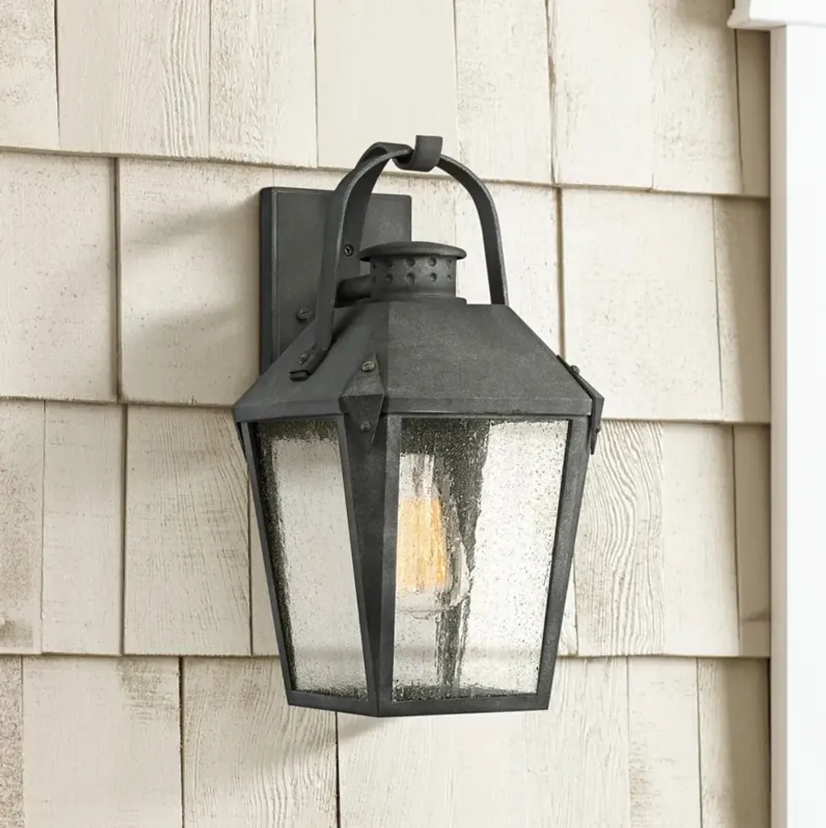 Quoizel Carriage 15" High Mottled Black Outdoor Wall Light