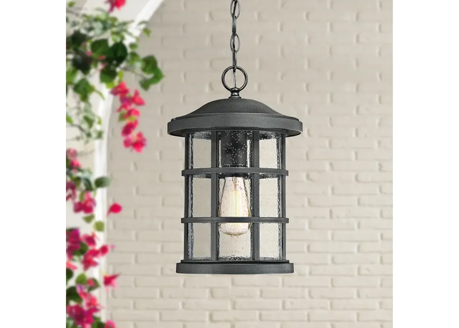 Quoizel Crusade 15 1/2"W Earth Black Outdoor Hanging Light