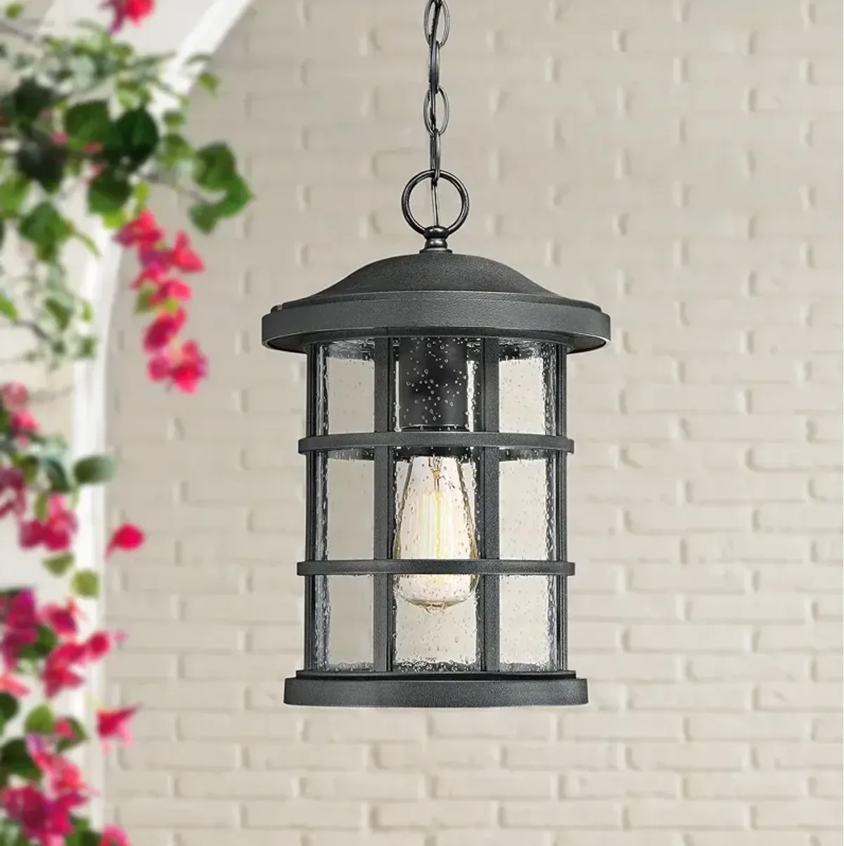 Quoizel Crusade 15 1/2"W Earth Black Outdoor Hanging Light