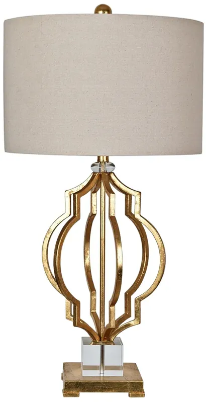 Crestview Collection Parisian 33 1/2" Gold Leaf Metal Table Lamp