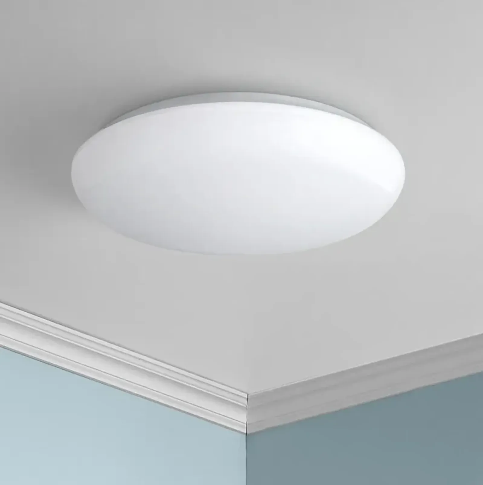 Possini Euro 11" Wide Shallow Flushmount White LED Ceiling Light