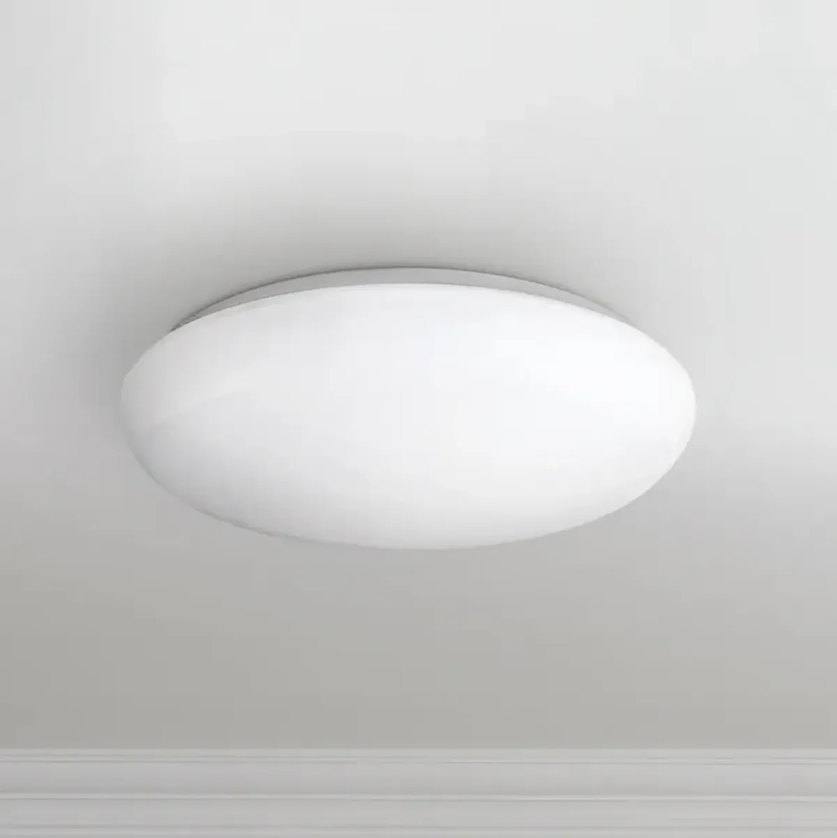 Possini Euro Levine White 14" Wide LED Flushmount Ceiling Light