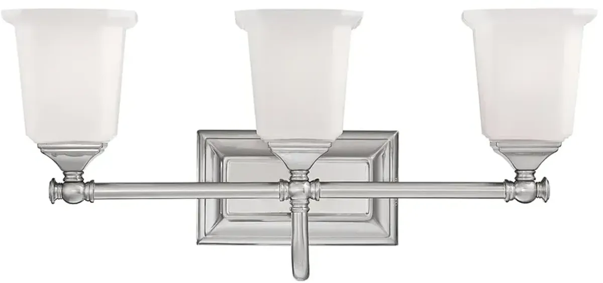 Quoizel Nicholas Collection 22" Wide Brushed Nickel Bathroom Light