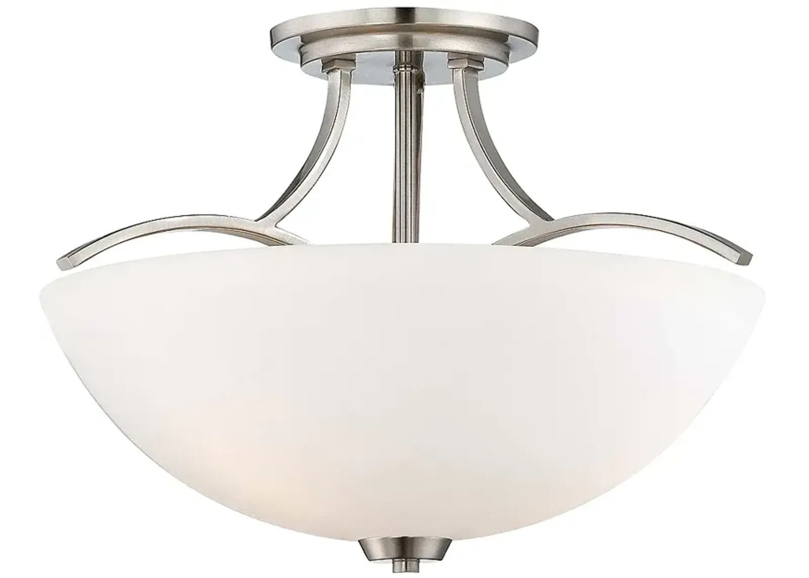 Overland Park 16 1/2"W Brushed Nickel 3-Light Ceiling Light