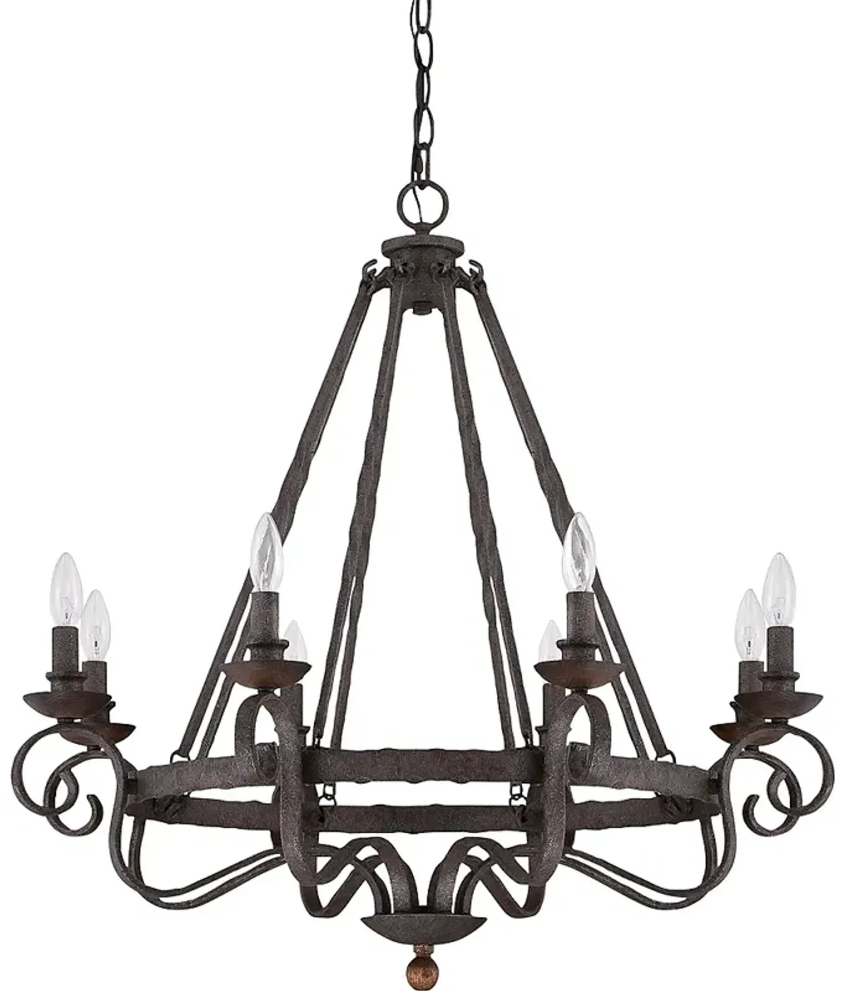 Quoizel Noble 32" Wide Rustic Black Metal 8-Light Chandelier