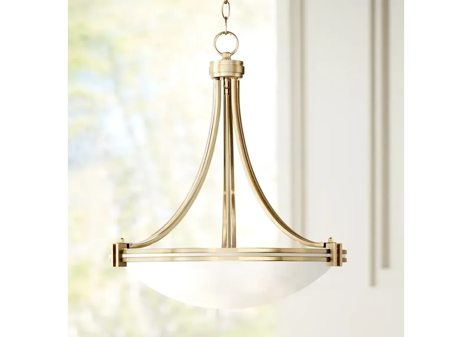 Possini Euro Deco 24 1/4" Wide Warm Brass Pendant Light