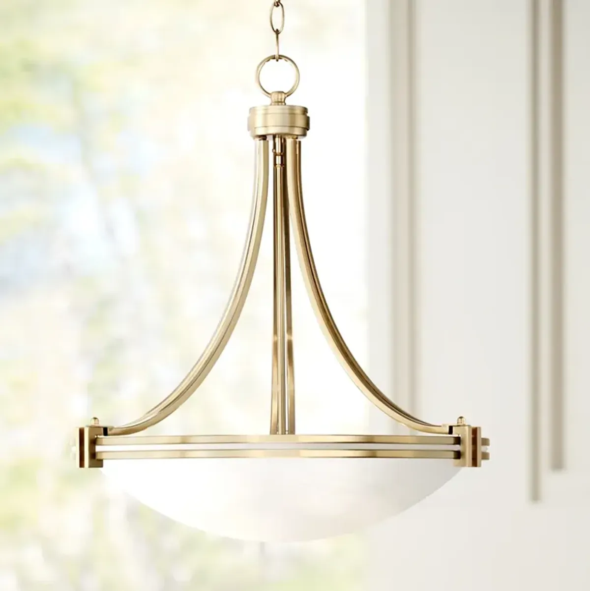 Possini Euro Deco 24 1/4" Wide Warm Brass Pendant Light