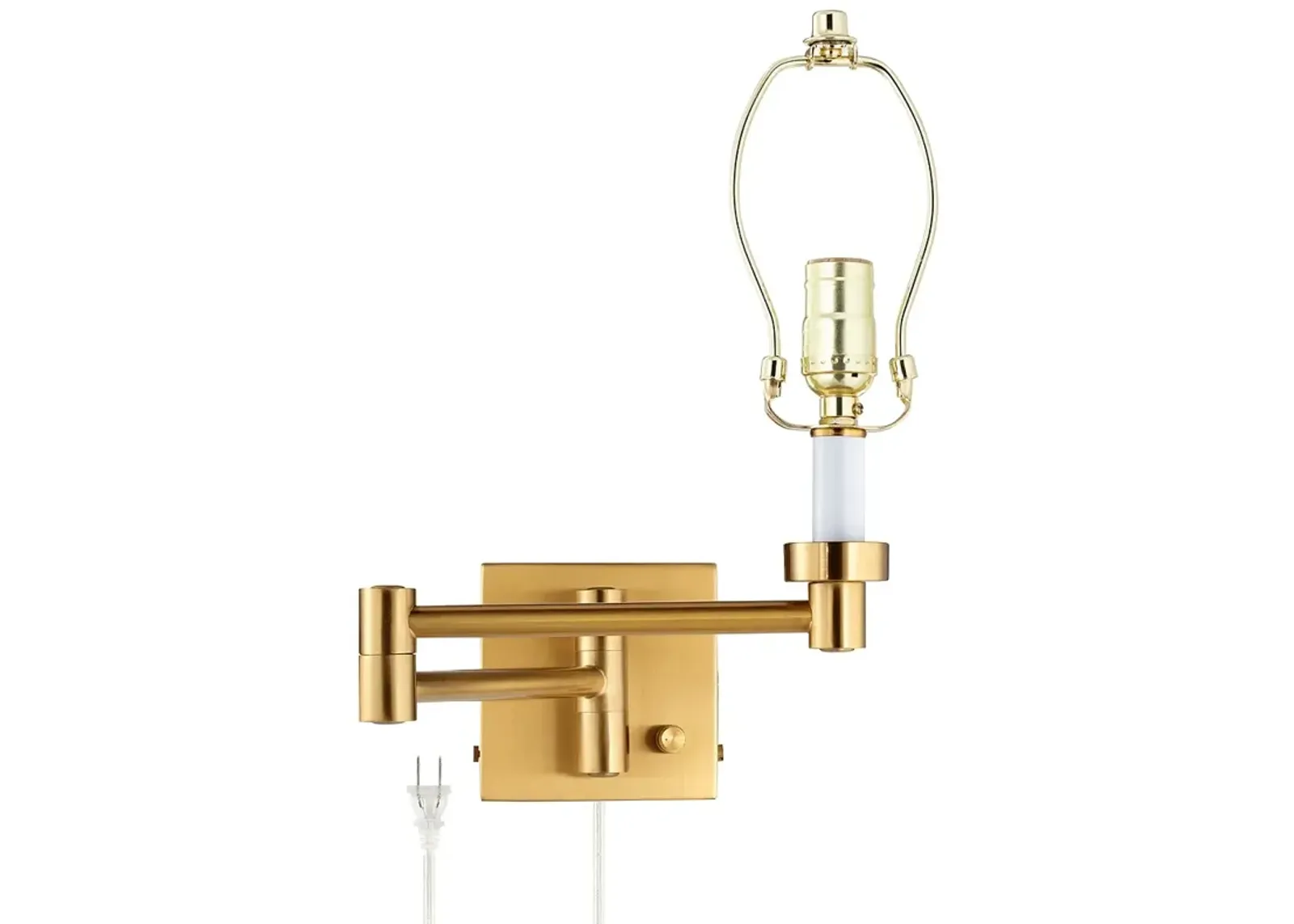 Barnes and Ivy Alta Square Warm Gold Swing Arm Plug-In Wall Lamp