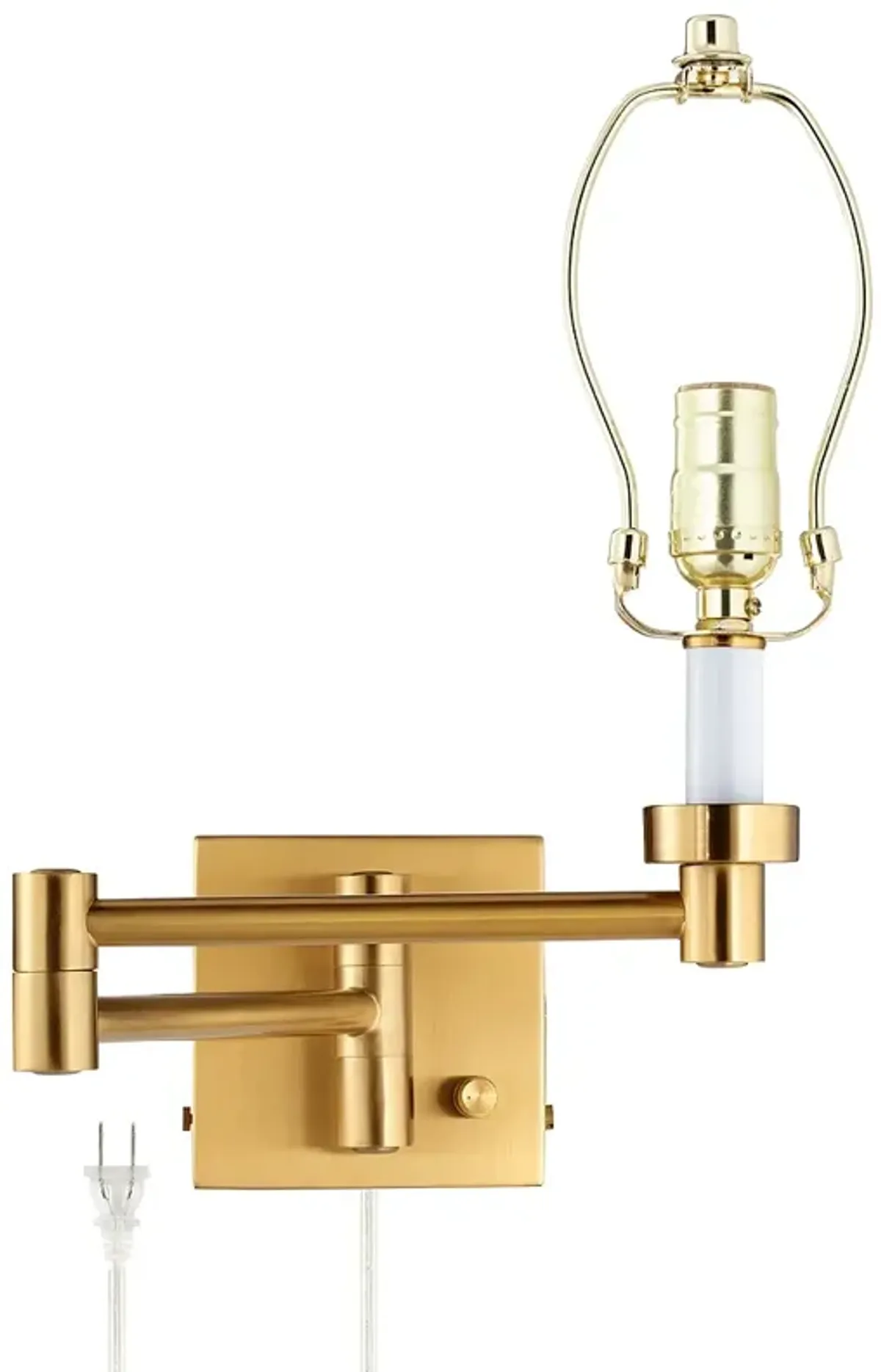 Barnes and Ivy Alta Square Warm Gold Swing Arm Plug-In Wall Lamp