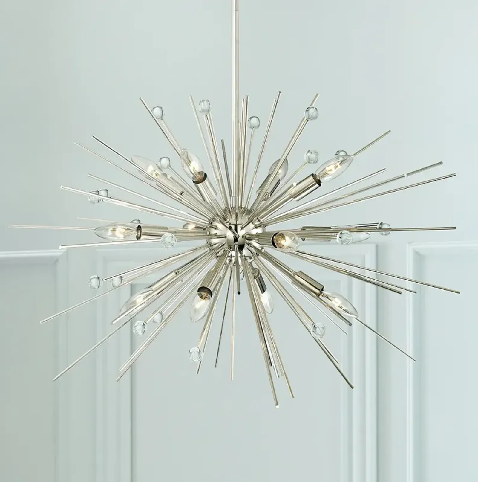 Possini Euro Janae 29 1/2" Wide Polished Nickel Modern Sputnik Pendant