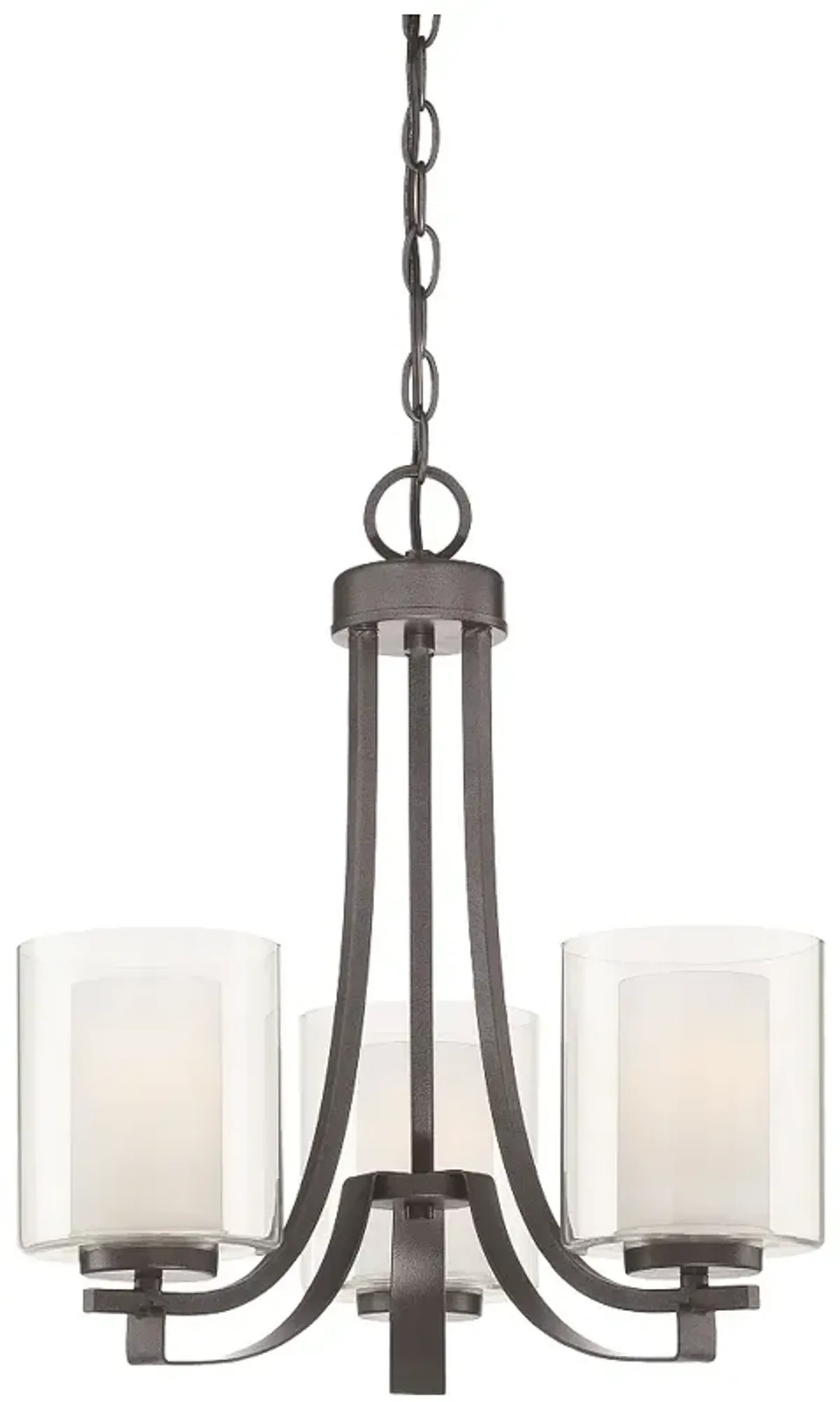 Minka Parsons Studio 18" Wide 3-Light Smoked Iron Uplight Chandelier