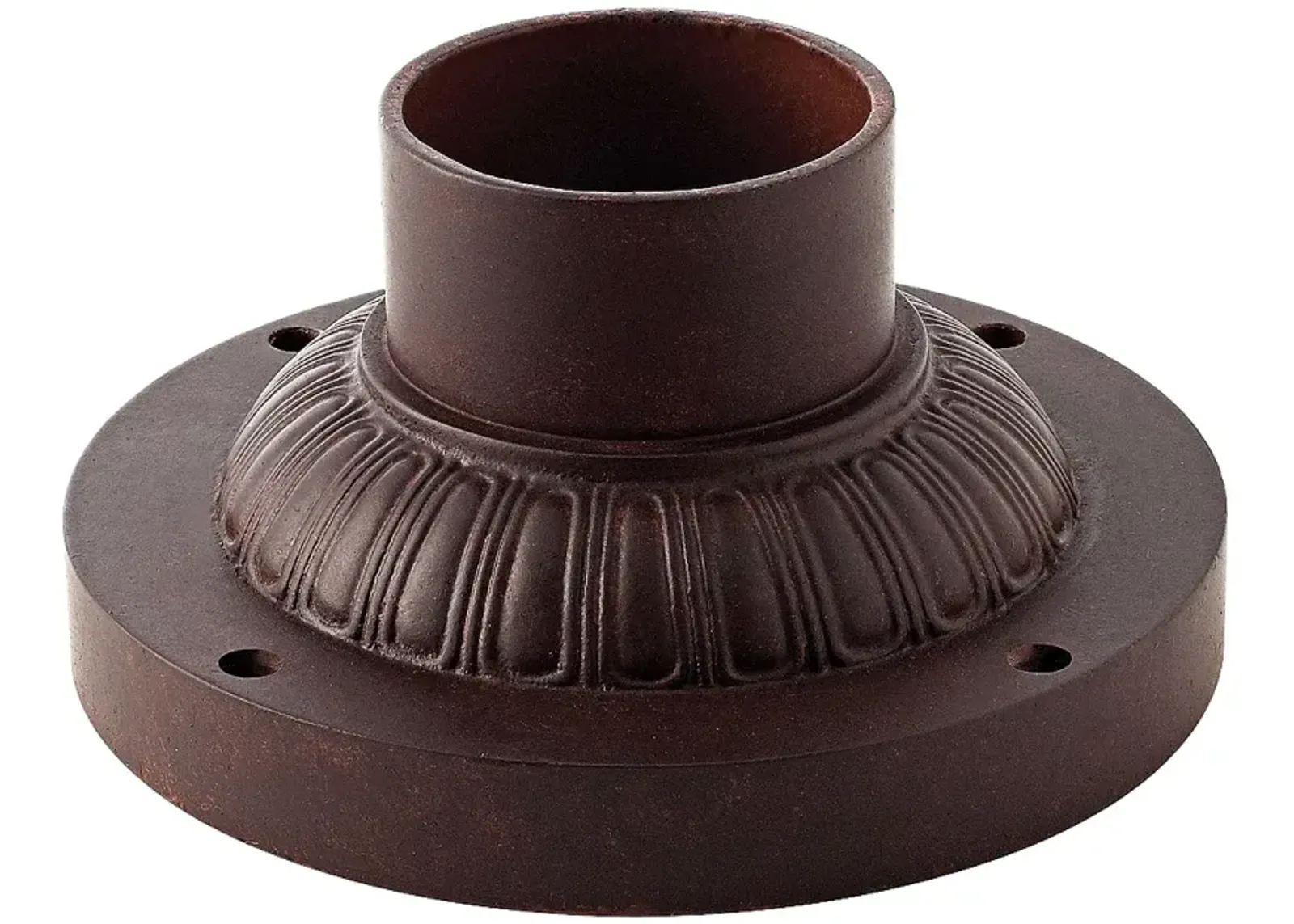 Pier Mount Fitter - Decorative Base in River Rock Bronze