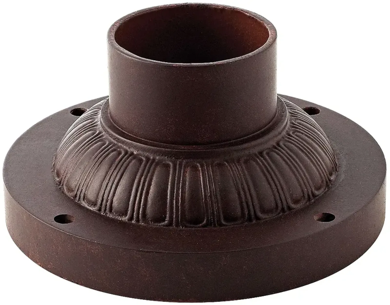 Pier Mount Fitter - Decorative Base in River Rock Bronze