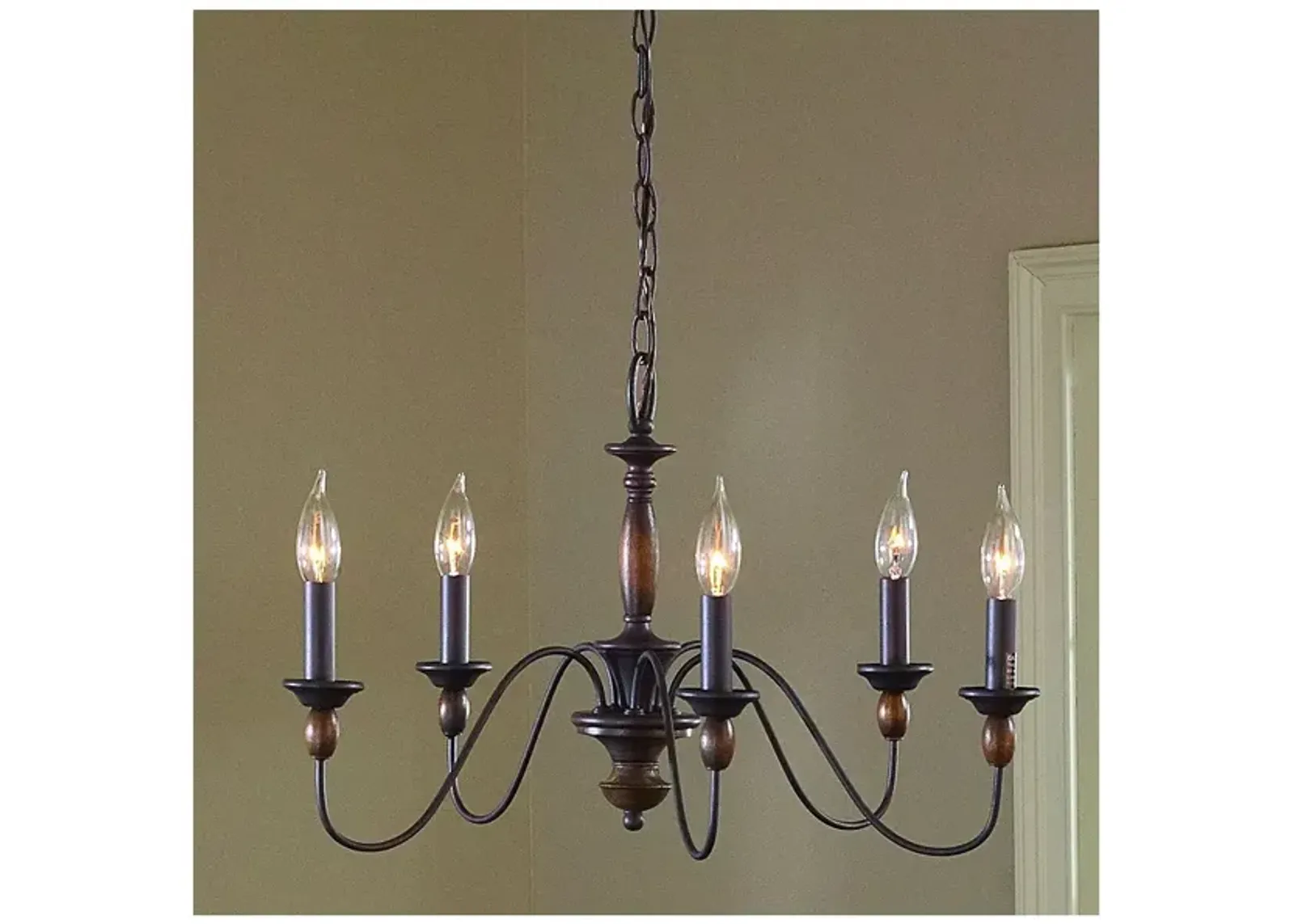 Quoizel Holbrook 24" Wide Tuscan Brown 5-Light Chandelier