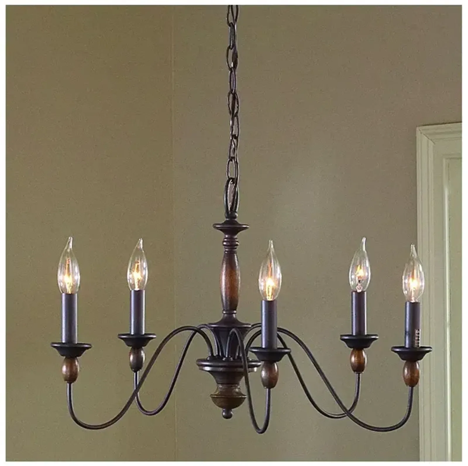 Quoizel Holbrook 24" Wide Tuscan Brown 5-Light Chandelier