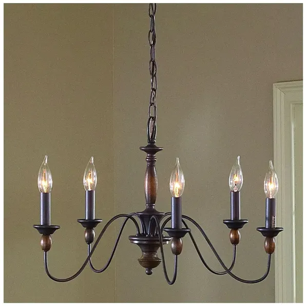 Quoizel Holbrook 24" Wide Tuscan Brown 5-Light Chandelier