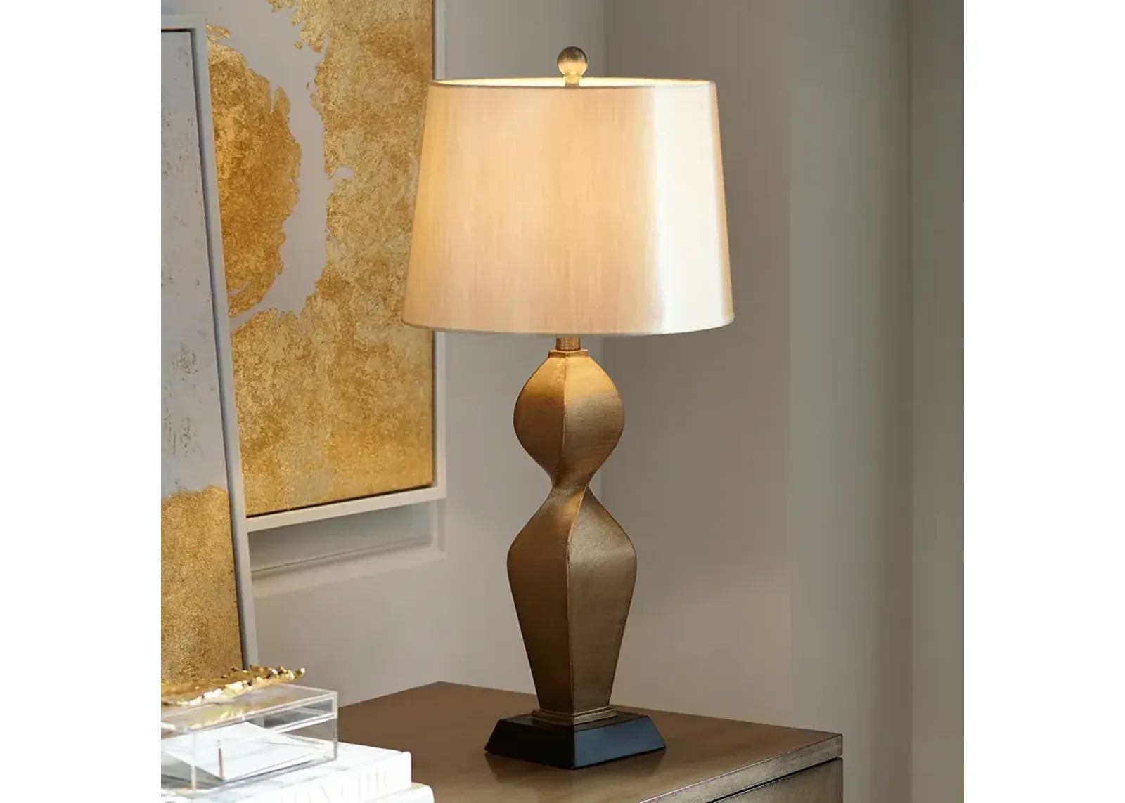 Possini Euro Helen 30" Modern Gold Twist Sculpture Table Lamp