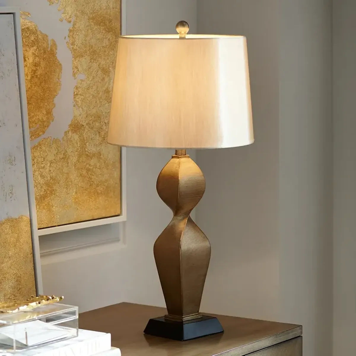 Possini Euro Helen 30" Modern Gold Twist Sculpture Table Lamp