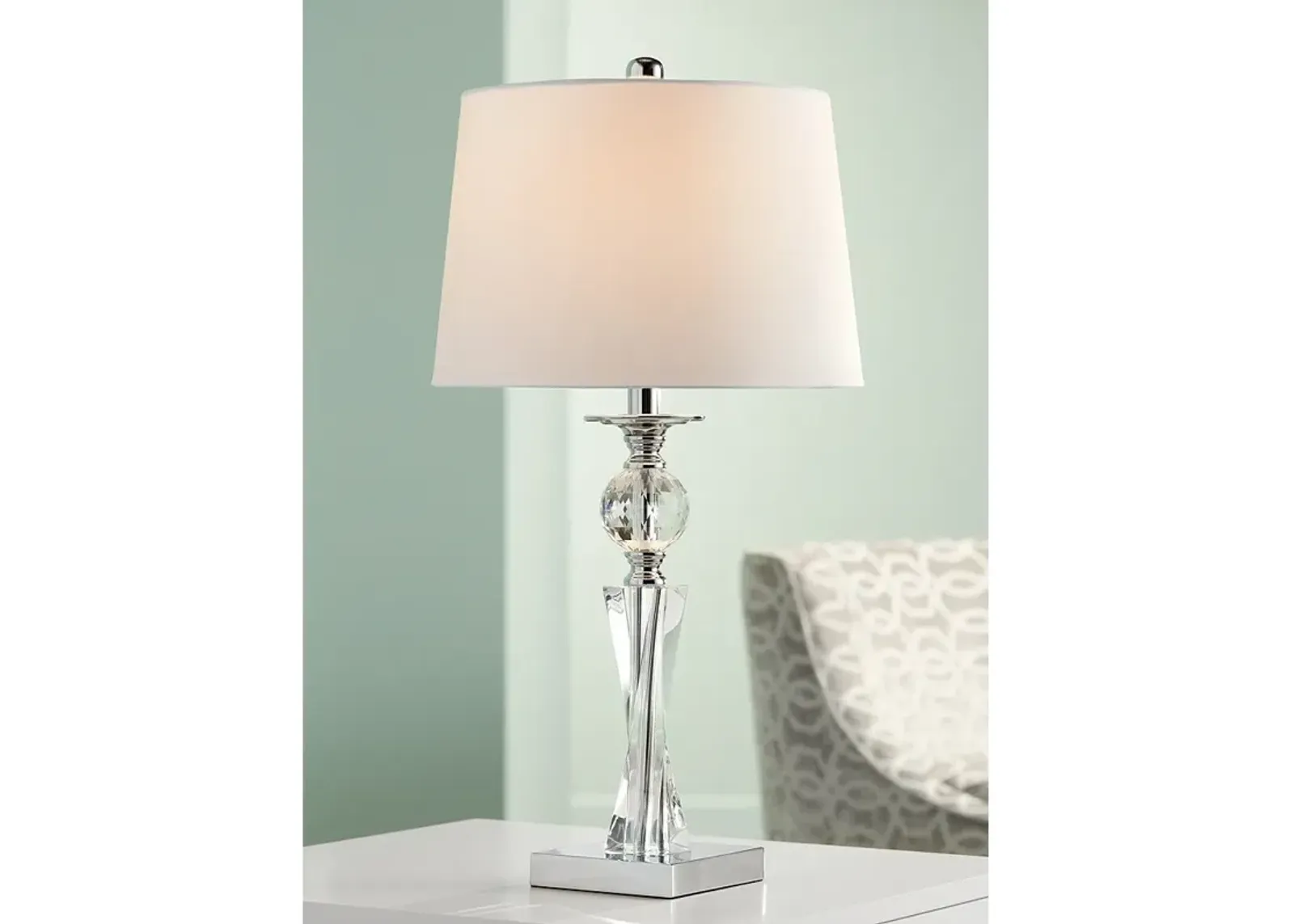 Vienna Full Spectrum Julian 25" Twist Column Luxe Crystal Table Lamp