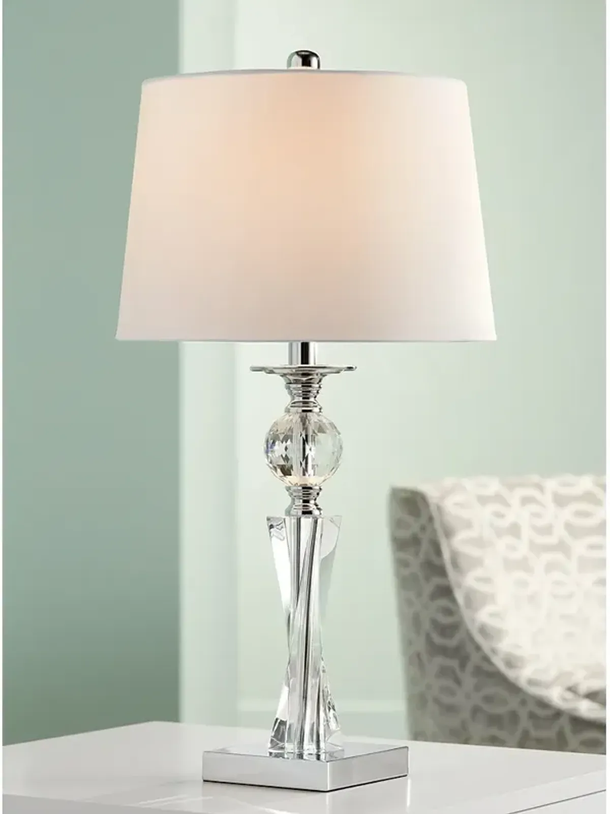 Vienna Full Spectrum Julian 25" Twist Column Luxe Crystal Table Lamp