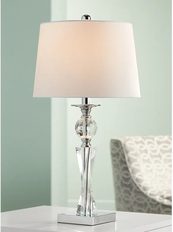 Vienna Full Spectrum Julian Twist Column Designer Luxe Crystal Table Lamp