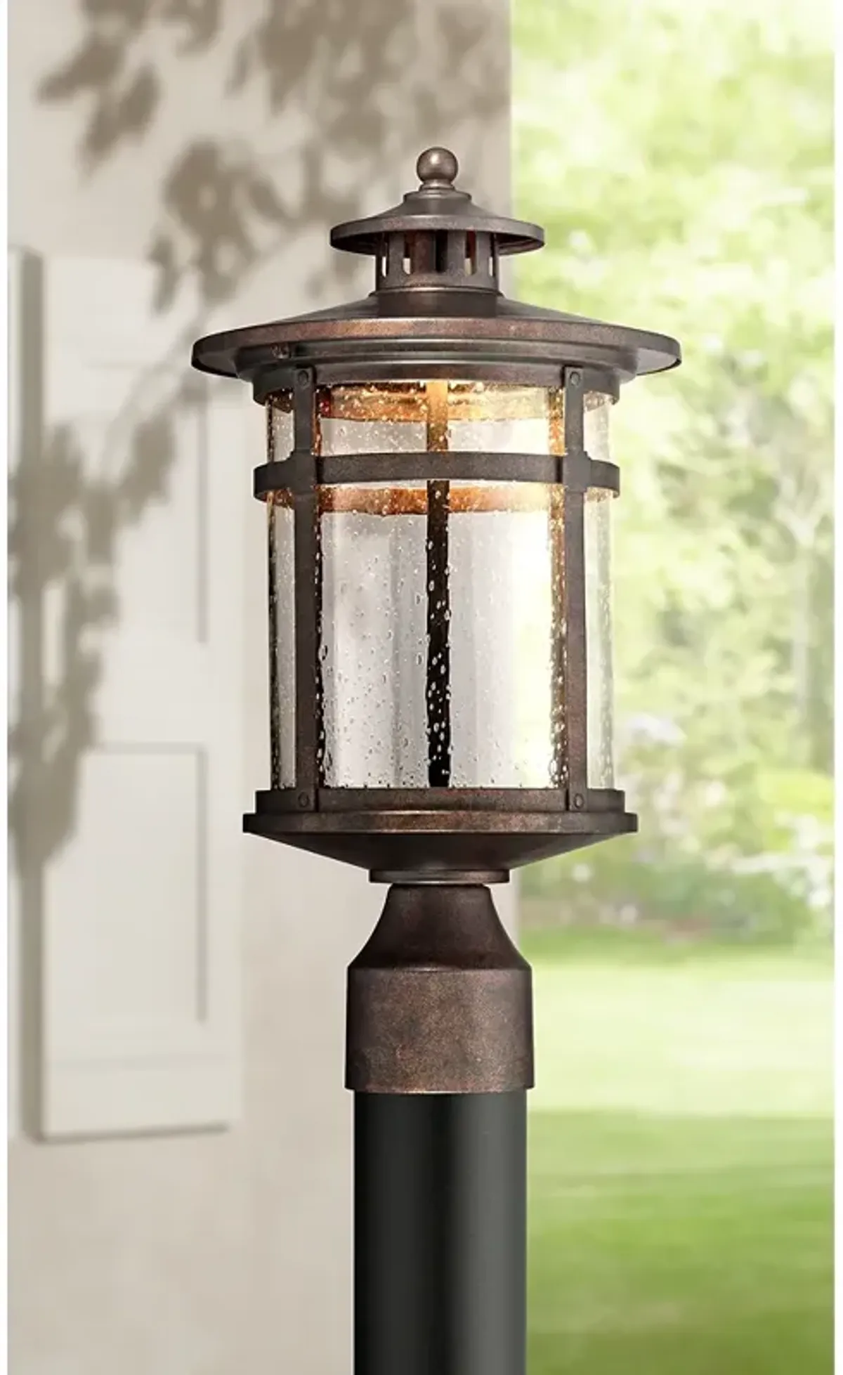 Franklin Iron Callaway 15 1/2" Rustic Bronze LED Outdoor Post Light