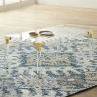 Hanna 42" Wide Rectangular Clear Acrylic Coffee Table