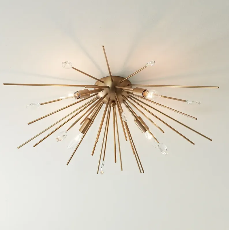 Possini Euro Janae 29" Wide Antique Gold Modern Ceiling Light