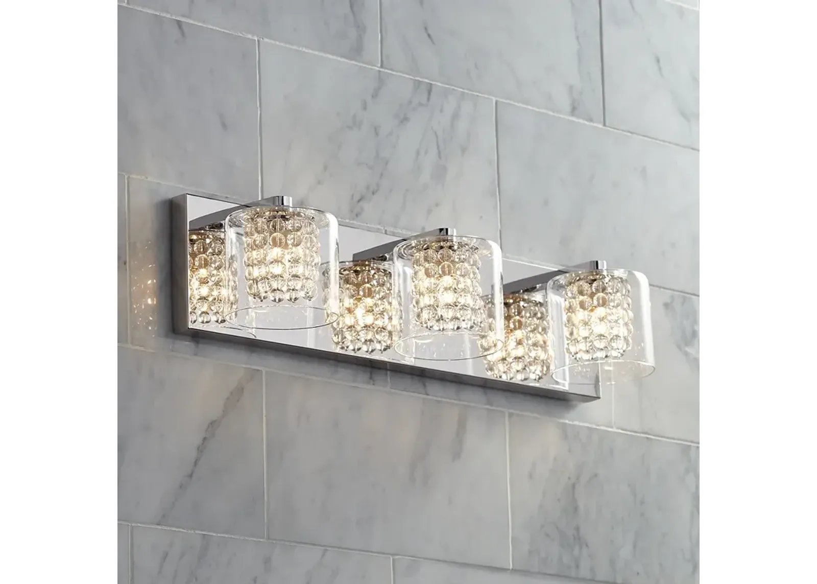 Possini Euro Coco 20 1/2" Wide Chrome 3-Light LED Bath Light