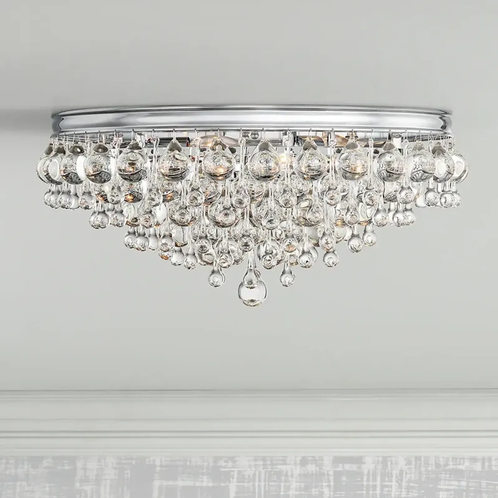 Crystorama Calypso 20"W Glass Balls Chrome Ceiling Light